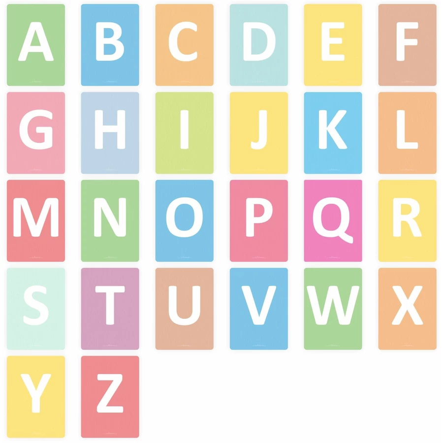 Nikima Papeterie 26 Tier Buchstabenkarten Alphabet Tier ABC Postkarten bunt
