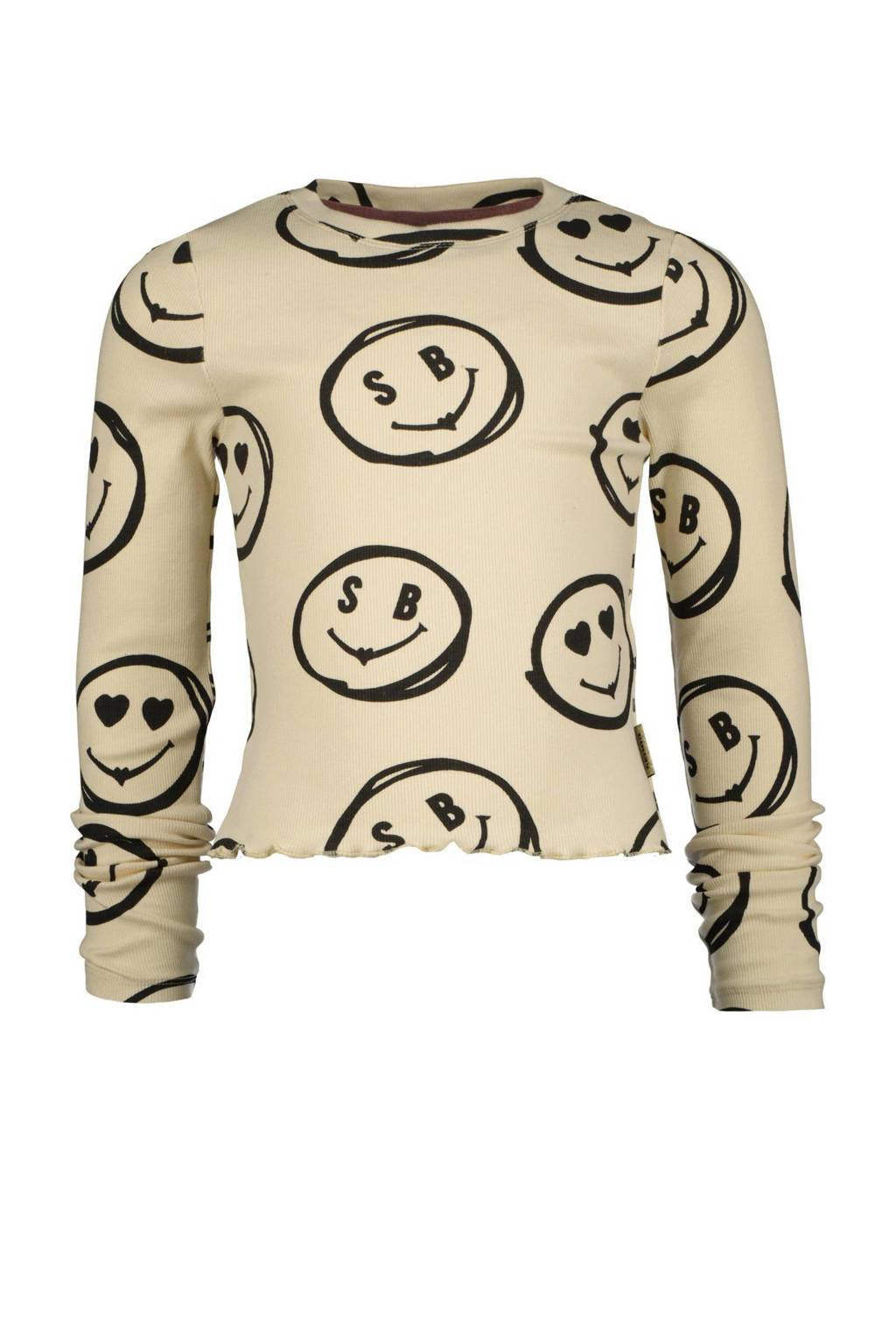 Vingino longsleeve Mayte met all over print beige/zwart