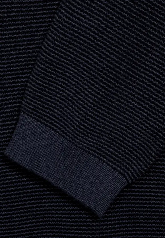 Streifenstruktur Pullover - deep navy blue