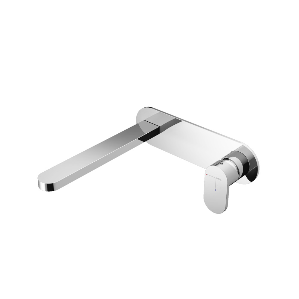 Hotbath Friendo inbouw wastafelmengkraan met rechte uitloop op plaat chroom