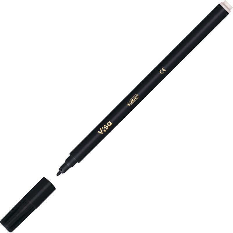 Stylo feutre Bic Visa à capuchon pointe 2 mm - écriture moyenne 0,8 mm