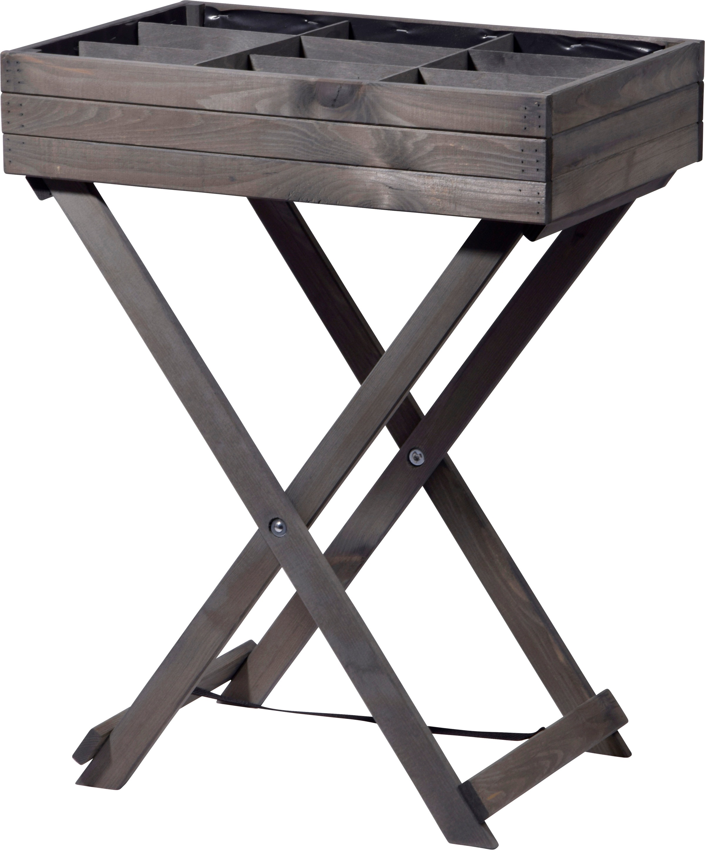 dobar Anzuchttopf klappbarer Kräutertisch, Kiefer, grau