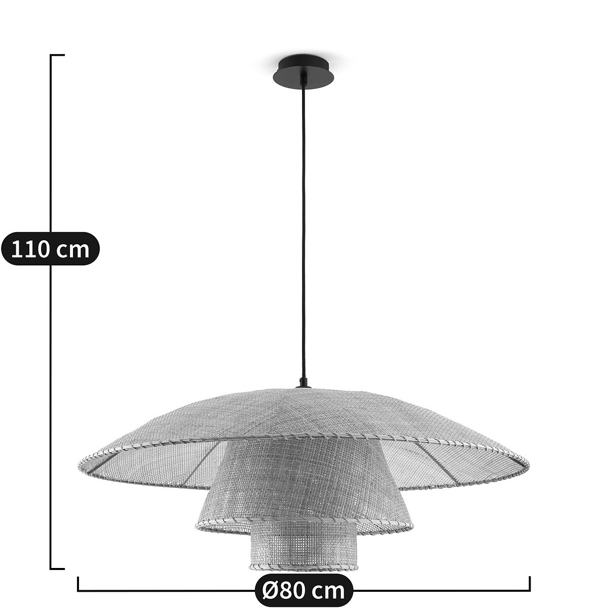 LA REDOUTE INTERIEURS<br>Luminária pendente de rattan Ø80 cm, Lola