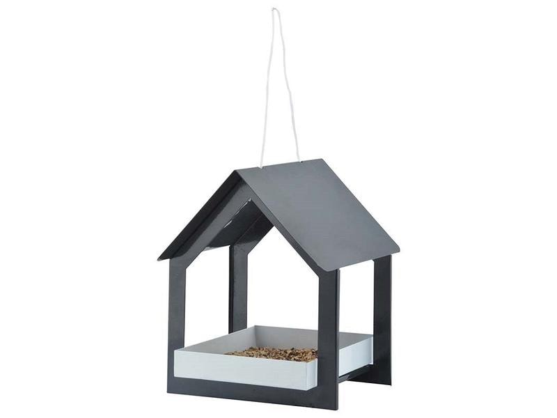 Esschert Design Futterspender Anthrazit Zeitloses Futterhaus