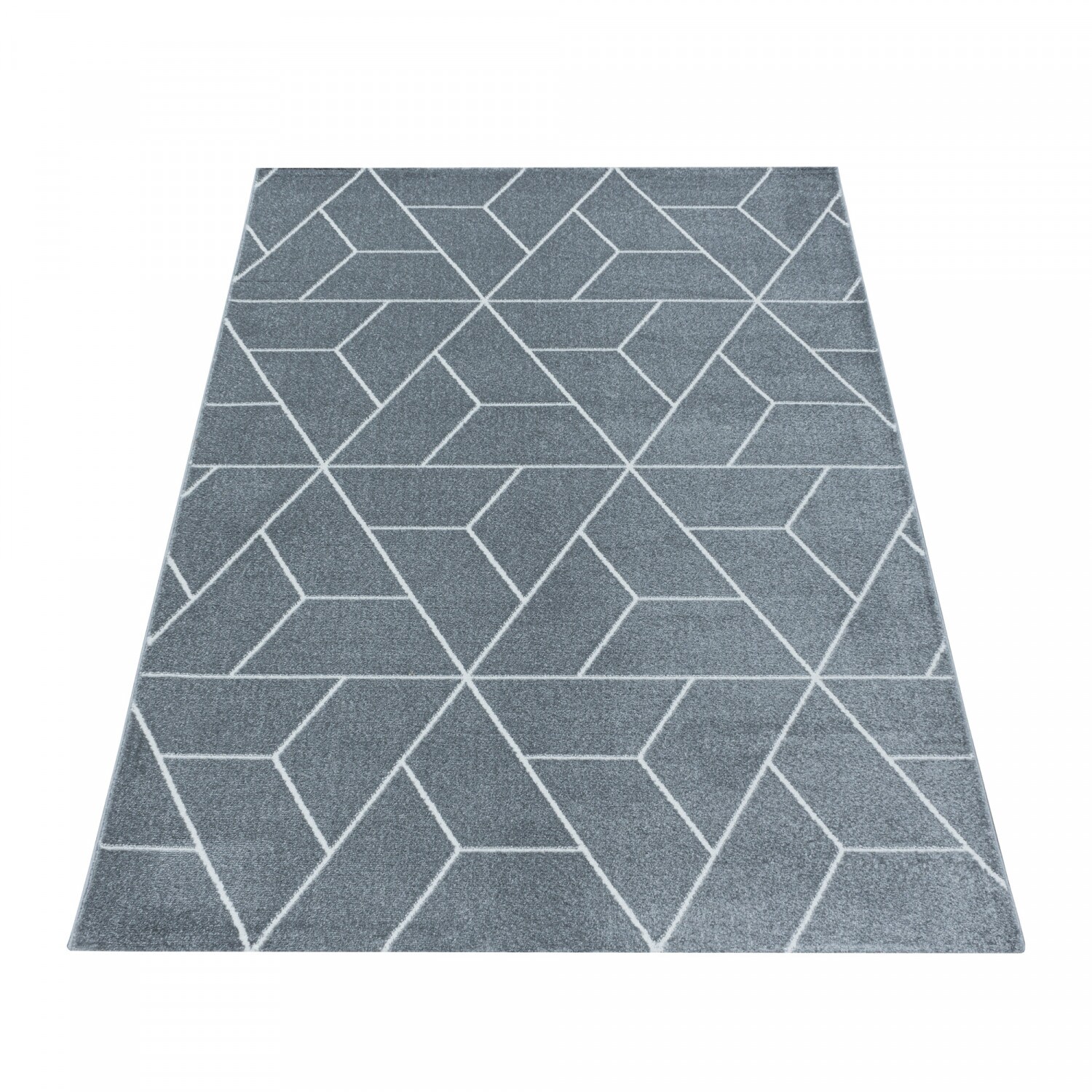 Designer Kurzflor Teppich modern design Wohnzimmer meliert kariert Höhe 10 mm