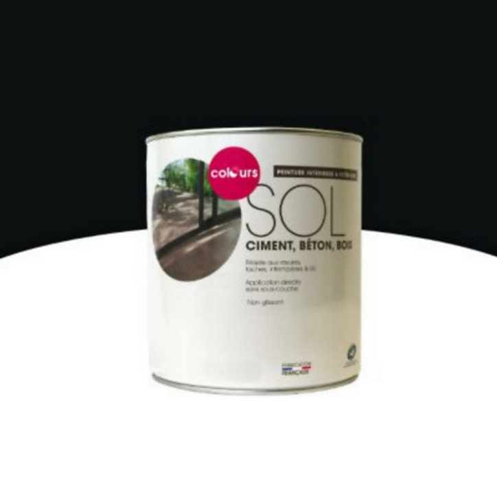 Peinture sol intérieur/extérieur Colours noir satin 0,5L