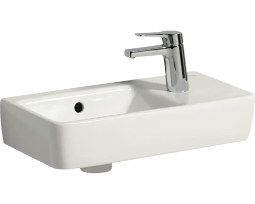GEBERIT Renova Compact 50 cm wastafel met rechtse plank, wit, 276250000