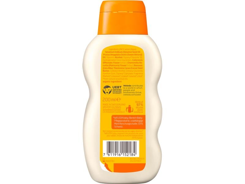 WELEDA Baby-Pflegelotion Calendula 200 ml Pflegemilch beruhigt und pflegt die Haut