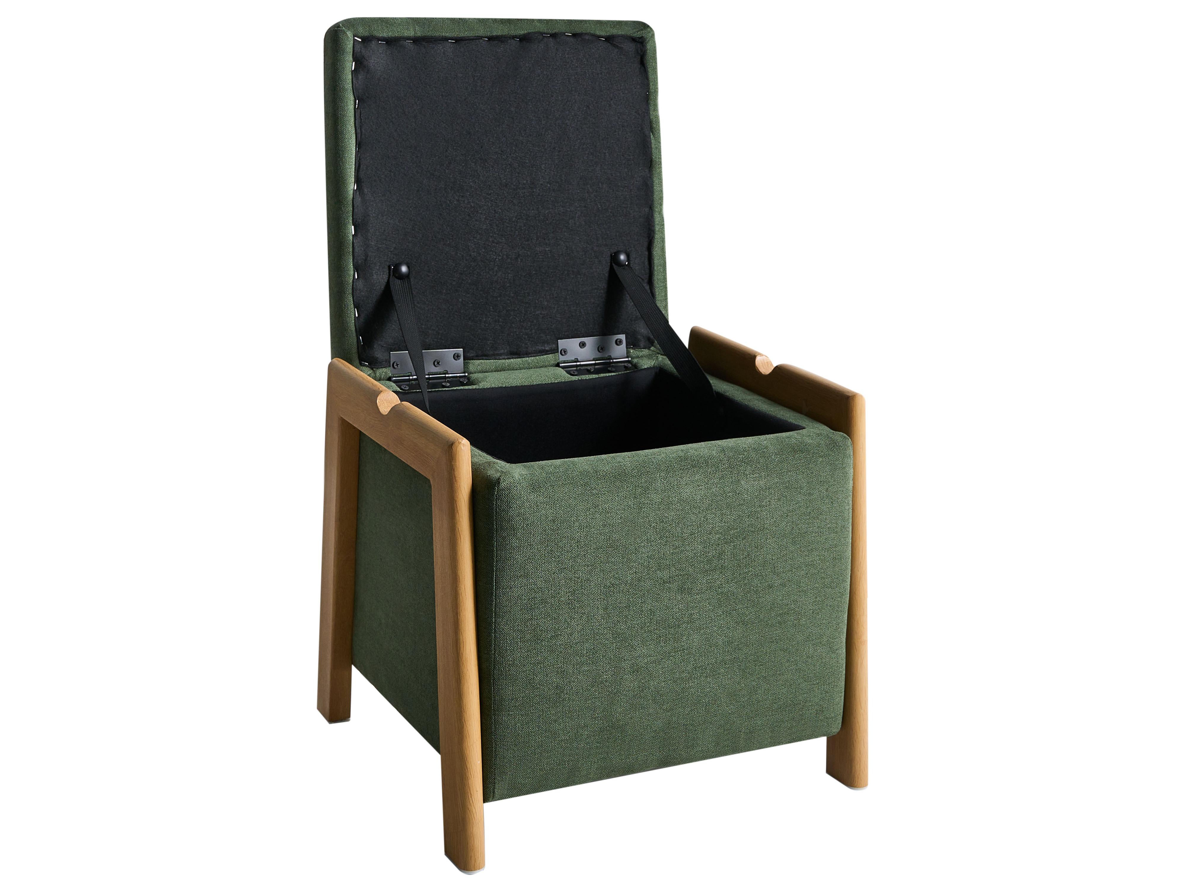 Poef met opbergruimte EDLAND Stof 45 cm 43 cm Groen