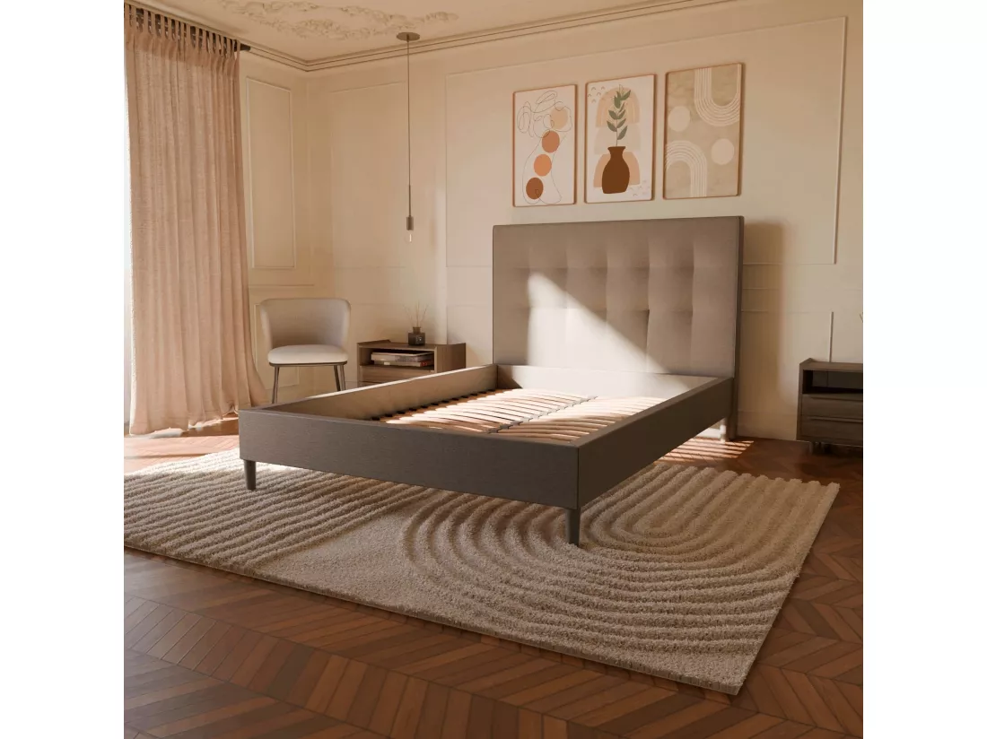 Ensemble lit + tête de lit 80x200cm - Anthracite - Collection Léa - Morphea