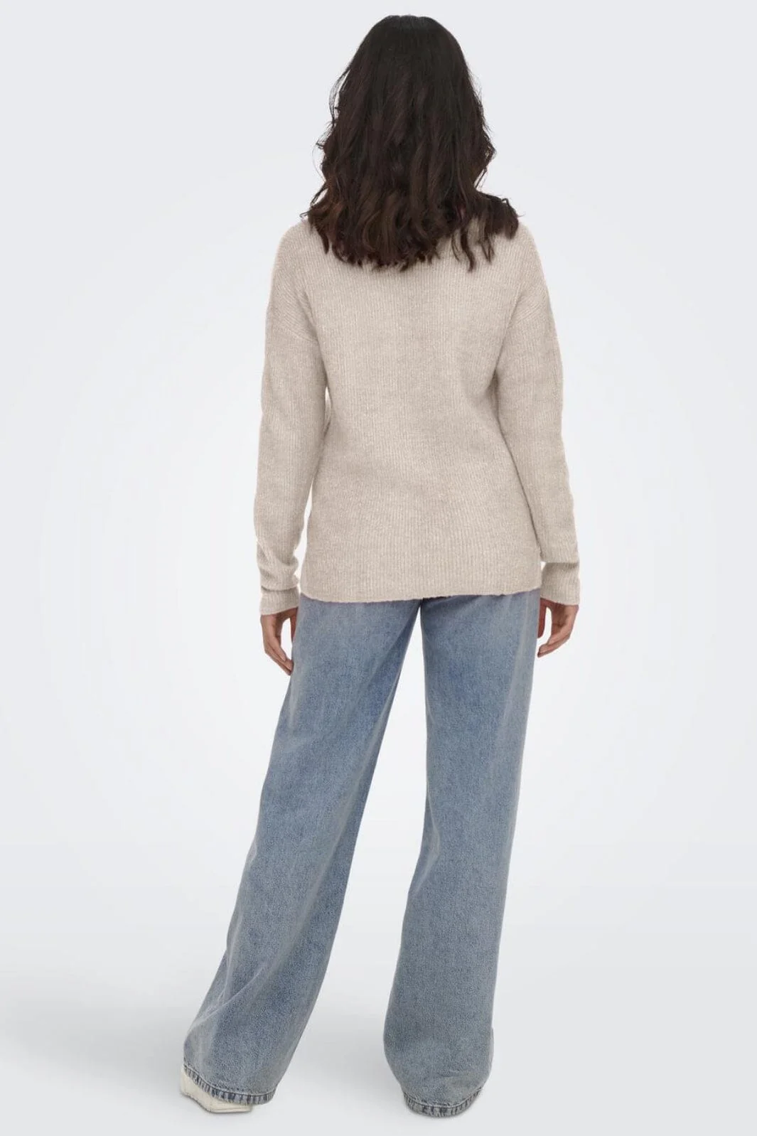 Only Onlcamilla V-Neck L/S Pullover Knt 3735116 pumice stone melange