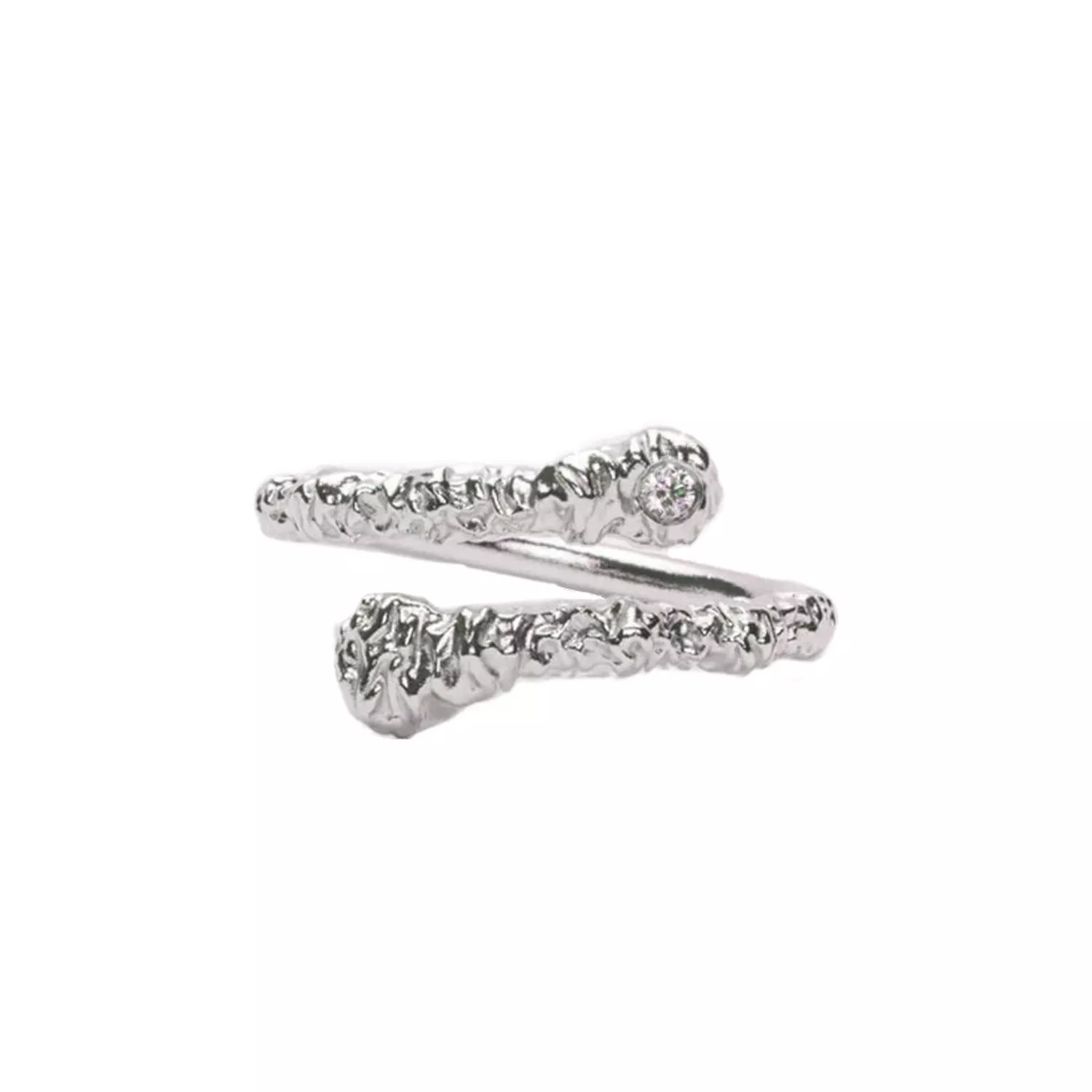 IX Studios Crunchy White Nature Ring 22 kt. Sølv DMN0315RHWH