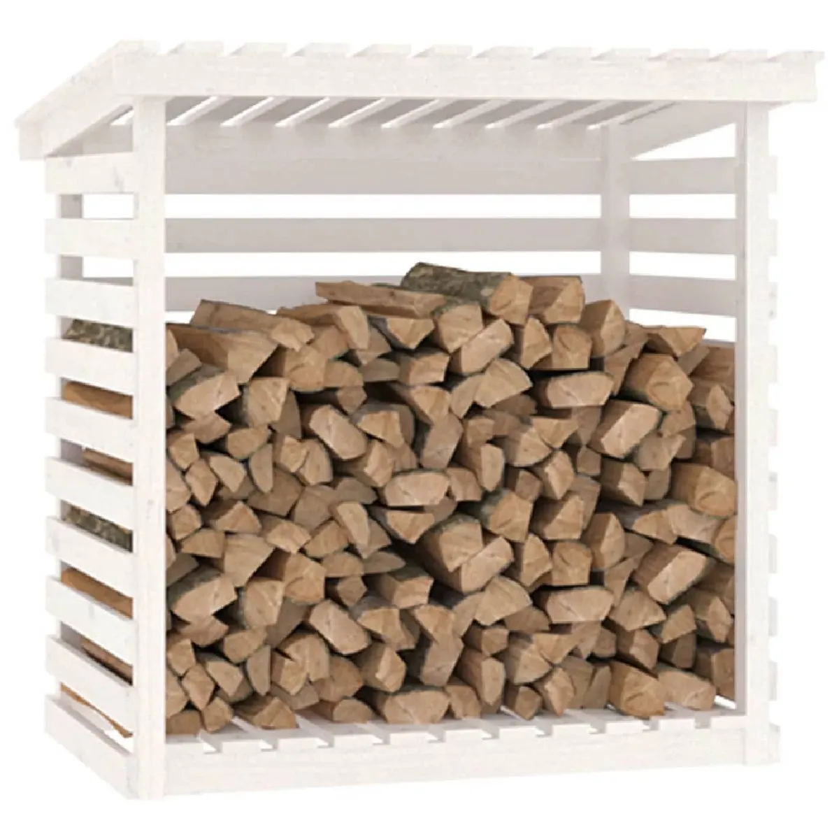 vidaXL Support bois de chauffage - Blanc