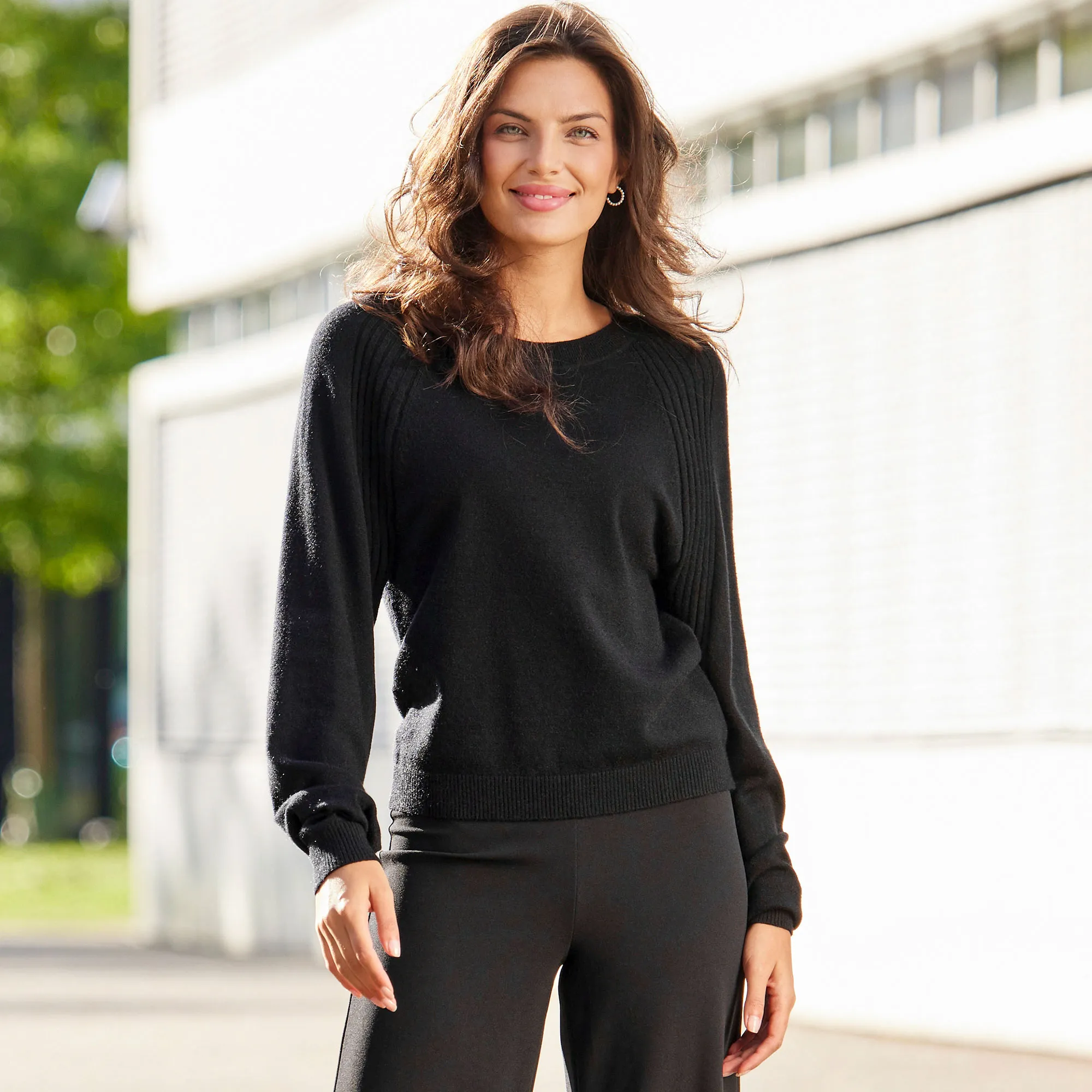 Damen-Pullover mit Fledermaus-Ärmeln