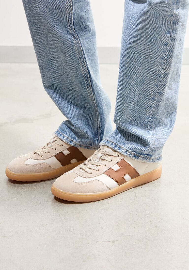 beige hogan sneakers hogan cool allacciato h