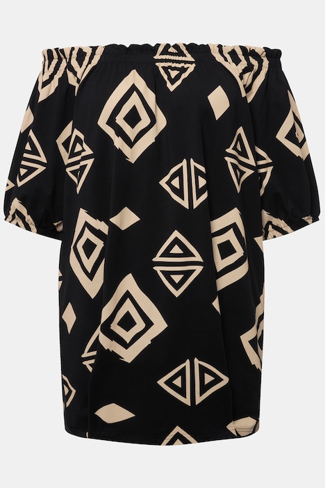 T-Shirt, Carmen-Ausschnitt, Halbarm, Biobaumwolle