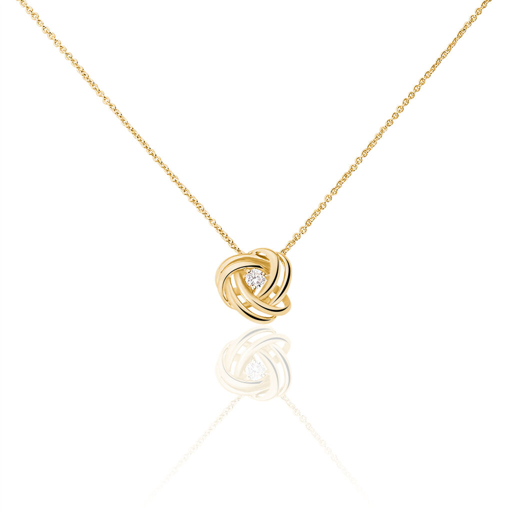 Collier Iwaki Plaqué Or Jaune Oxyde De Zirconium