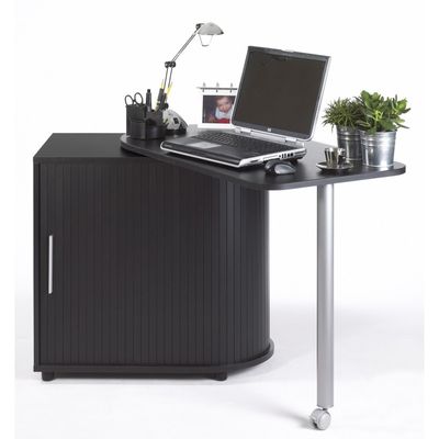 Table pivotante et meuble de rangement - Noir