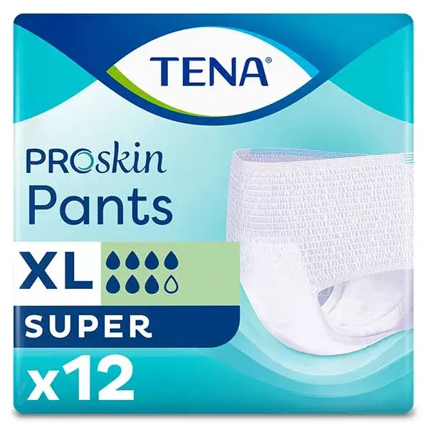 Calça TENA Proskin Super Absorvente Tamanho XL Pacote com 12 unidades