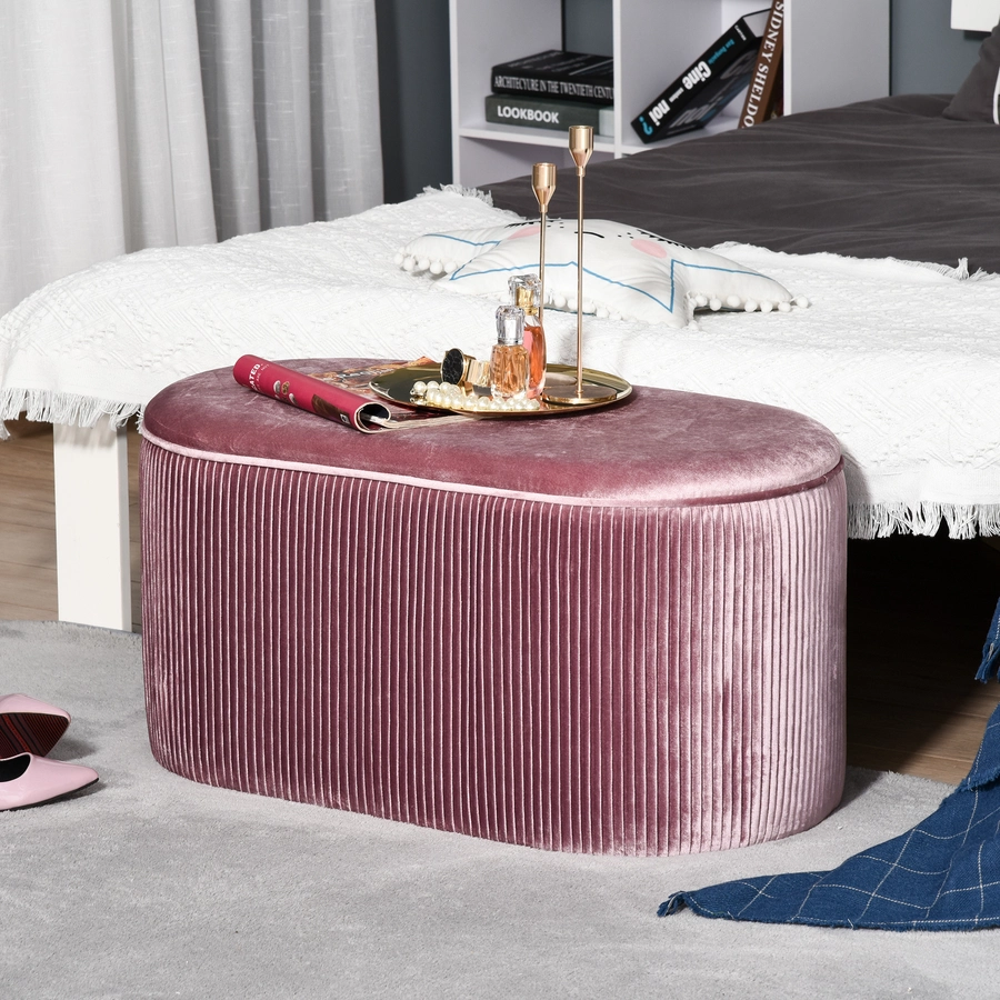 HOMCOM Sitzbank mit Stauraum rosa