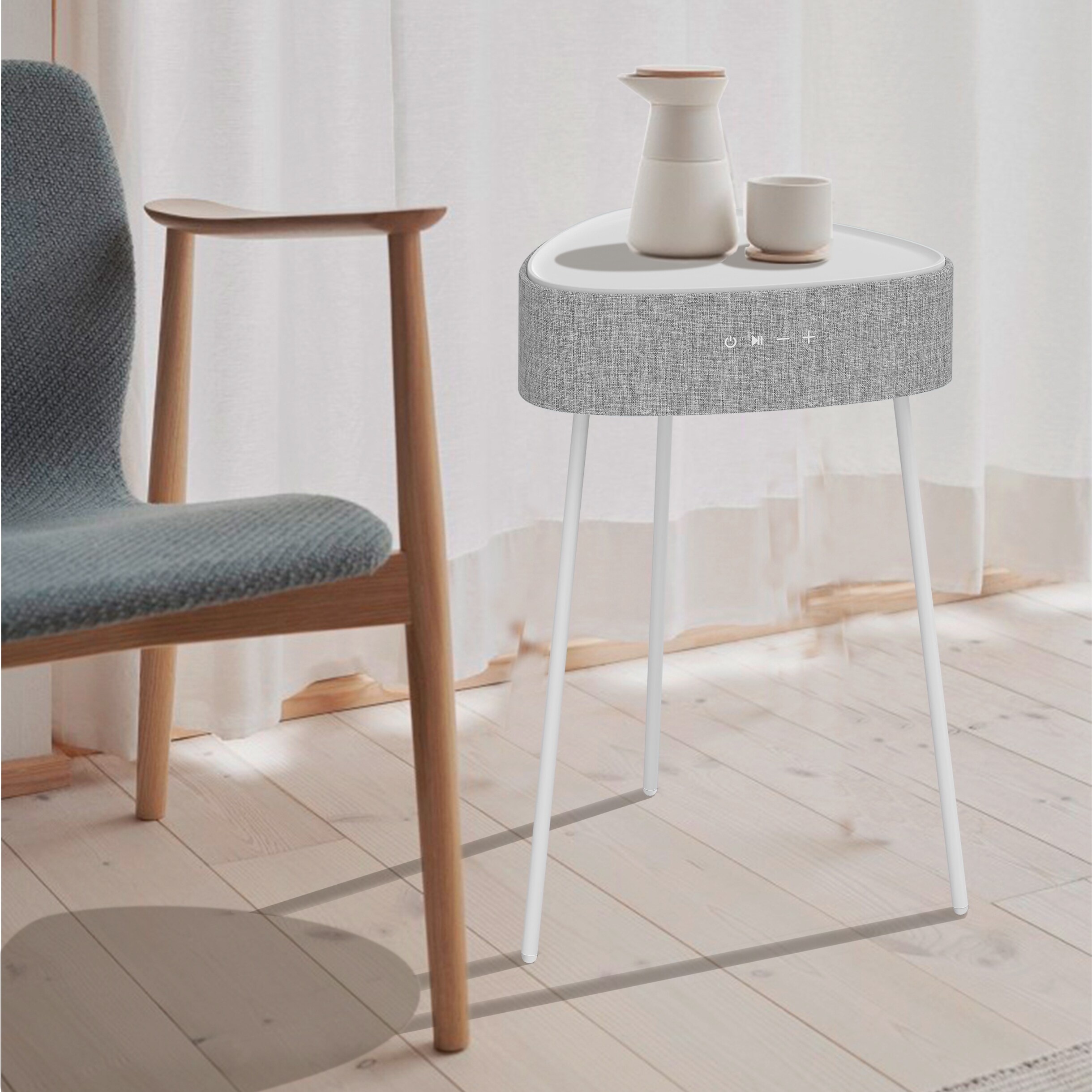 Fontastic Drahtloser Lautsprecher Mesu im Tisch Design weiß