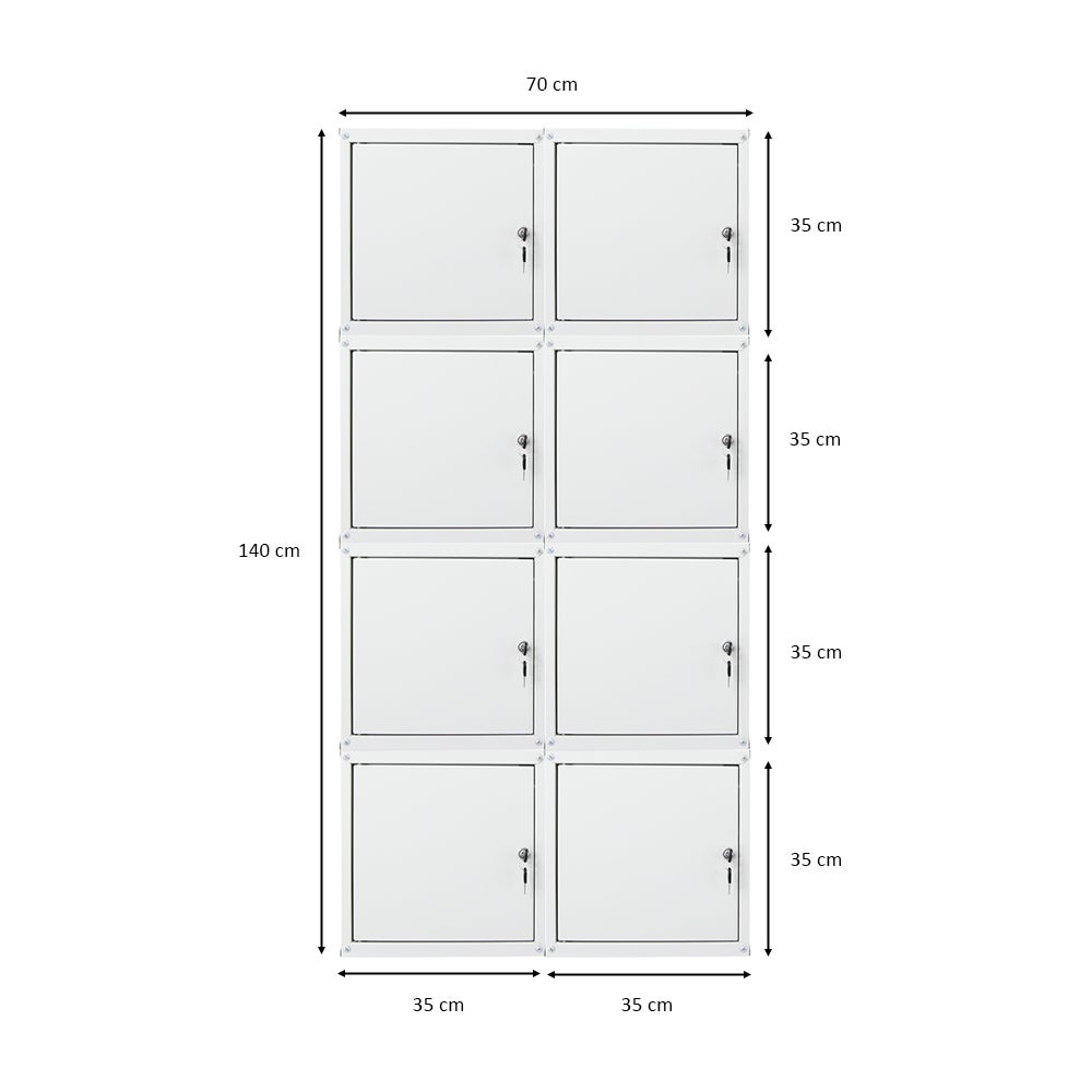 PROREGAL Mega Deal 8x locker cubes Cubic HxBxD 35 x 35 x 35 cm grijs