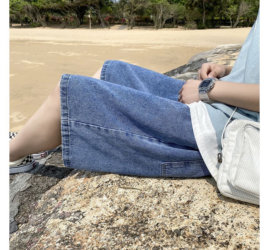 Wewewow - Denim shorts met trekkoord
