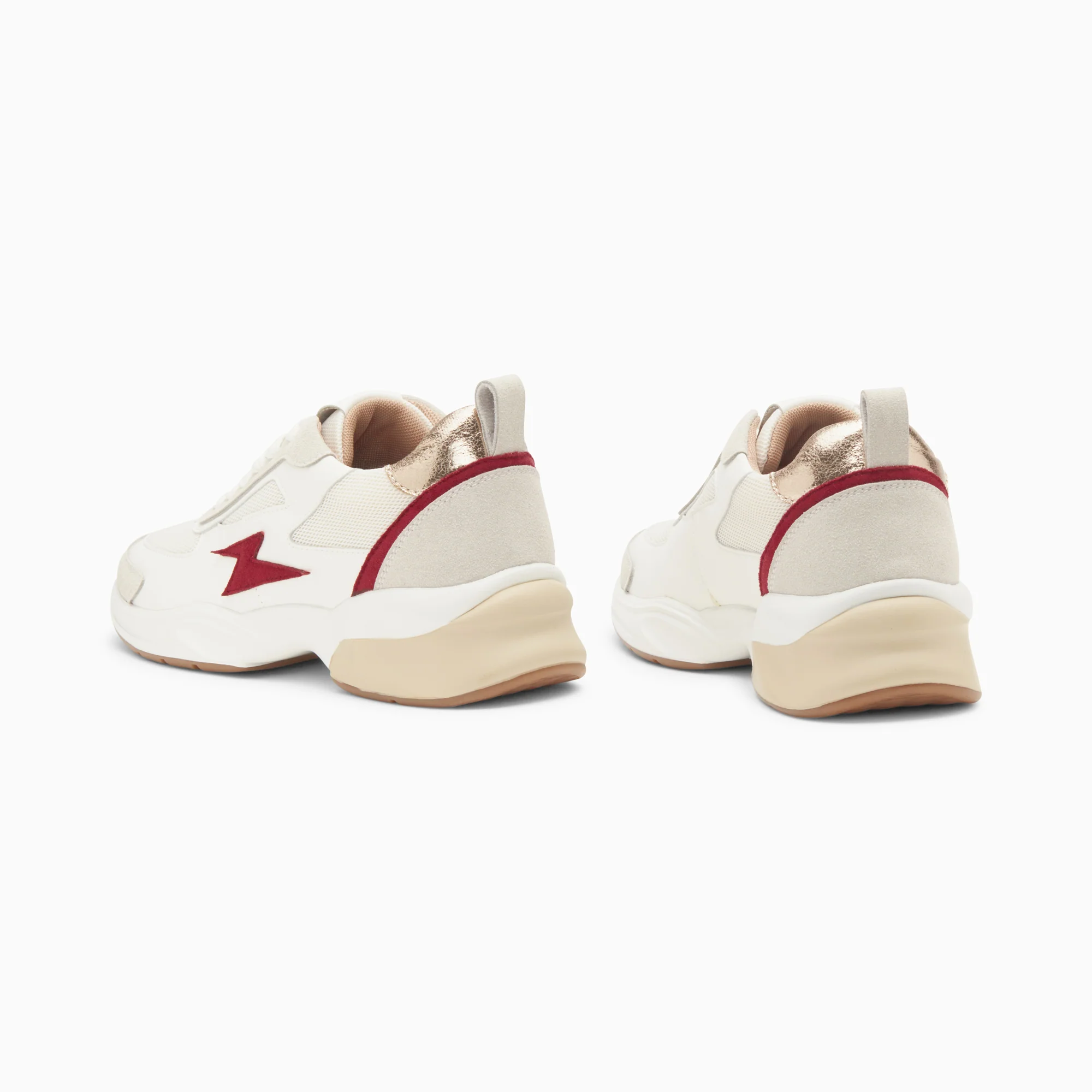 Sneakers-Baskets éclair Nina blanc et pourpre à semelle graphique