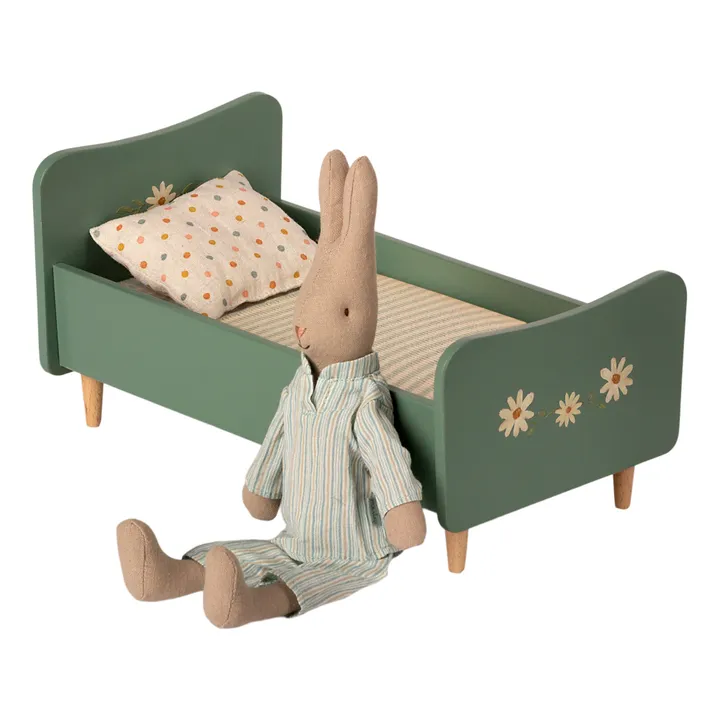 Maileg Mini lit en bois | Vert Menthe