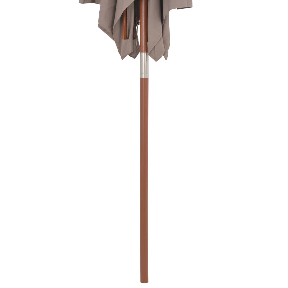 Parasol avec mât en bois 150 x 200 cm taupe
