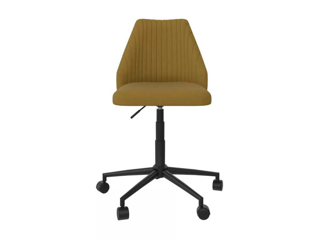 Brittany | Chaise de bureau en tissu moutarde