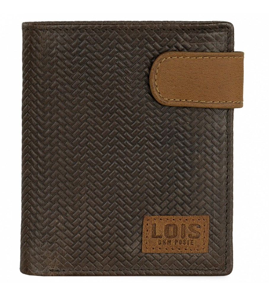 Carteira Lois em couro com porta-objetos interno e proteção RFID LOIS 202720 marrom