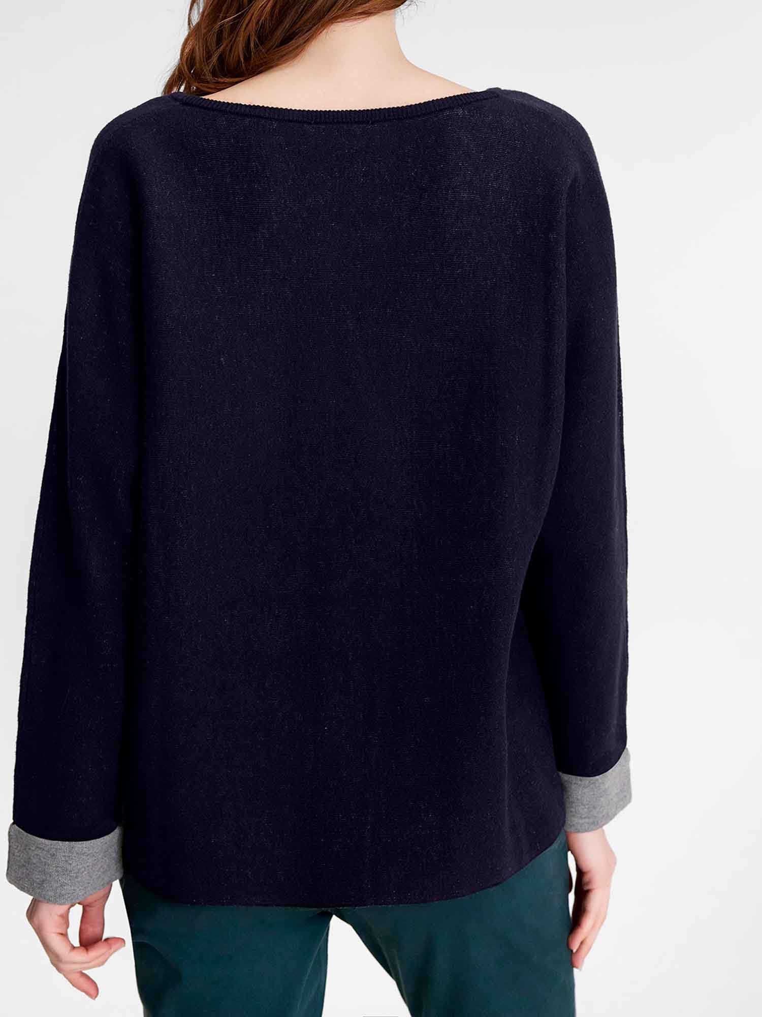 Pull Femme Oversize 5% Laine Marine