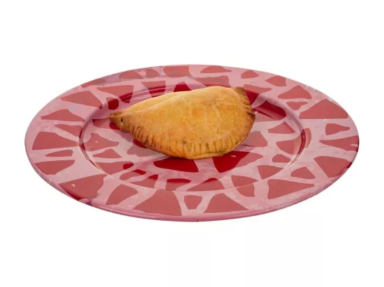 Assiette en métal rose d33x1,5h