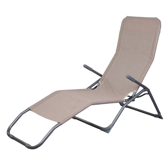 Liegestuhl - beige - ca. 186 x 58 x 96 cm