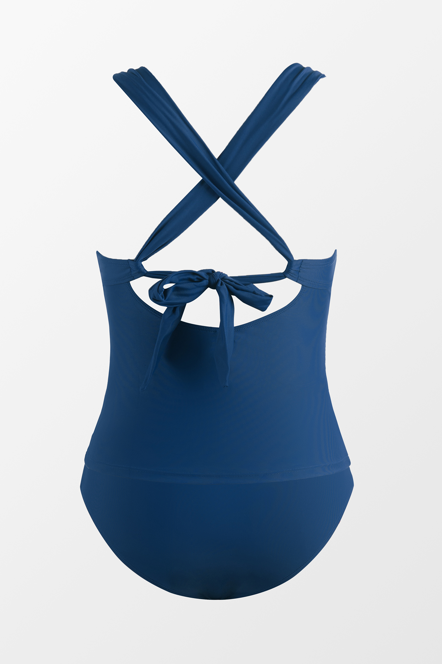 Tankini à col en V et nouer dans le dos