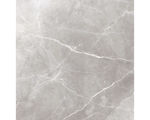 Porseleinen wand- en vloertegel Topas Marmer Lichtgrijs 60 x 60 x 0,7 cm glanzend gerectificeerd