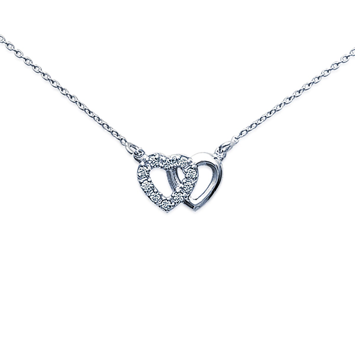 Collier Brillaxis coeur entrelacés empierrés