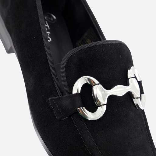 Linea Zeta Instappers zwart Suede