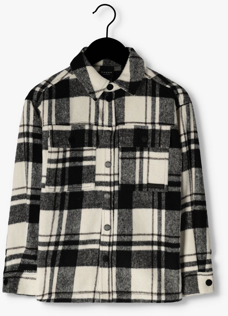 NIK & NIK zwarte nik & nik casual overhemd skyler plaid shirt