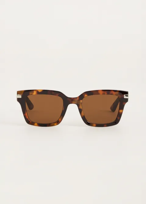 Zonnebril met detail bruin (BRN)