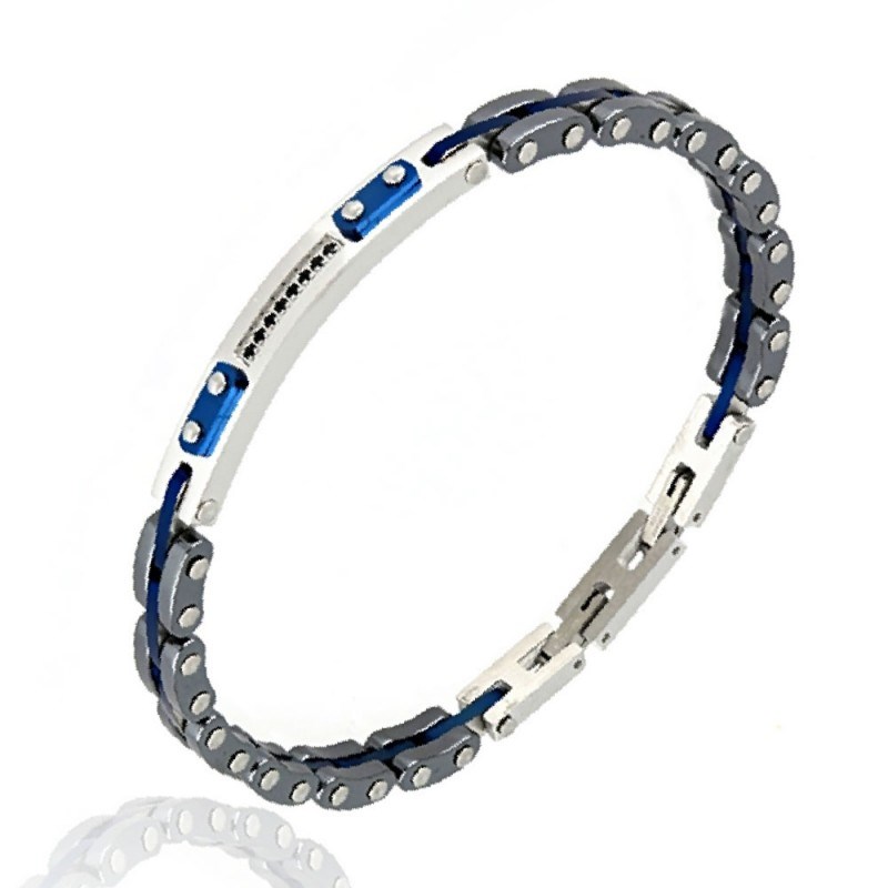 Bracelet Acier Avec Plaque - Homme