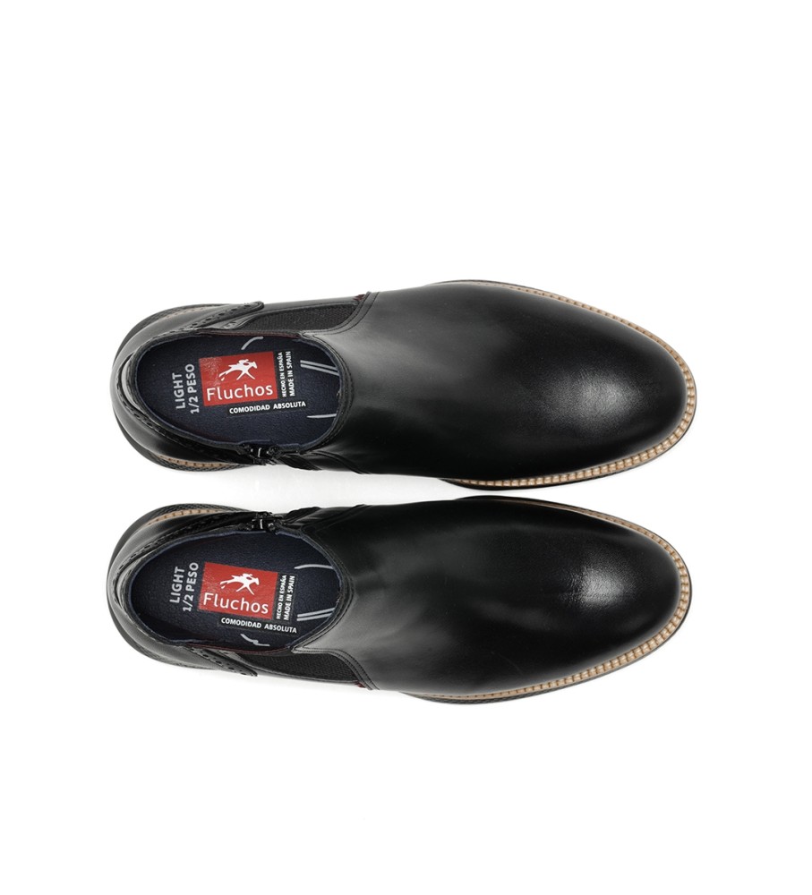 Botas Fluchos WillianF1354 em couro preto
