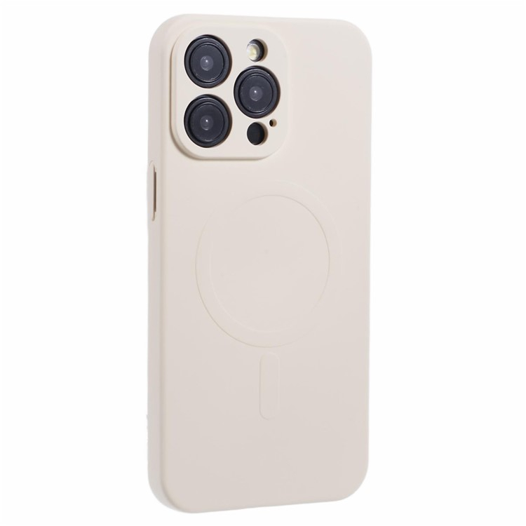 iPhone 14 Pro MagSafe Silikon Case Hülle mit Kameraschutz - Beige
