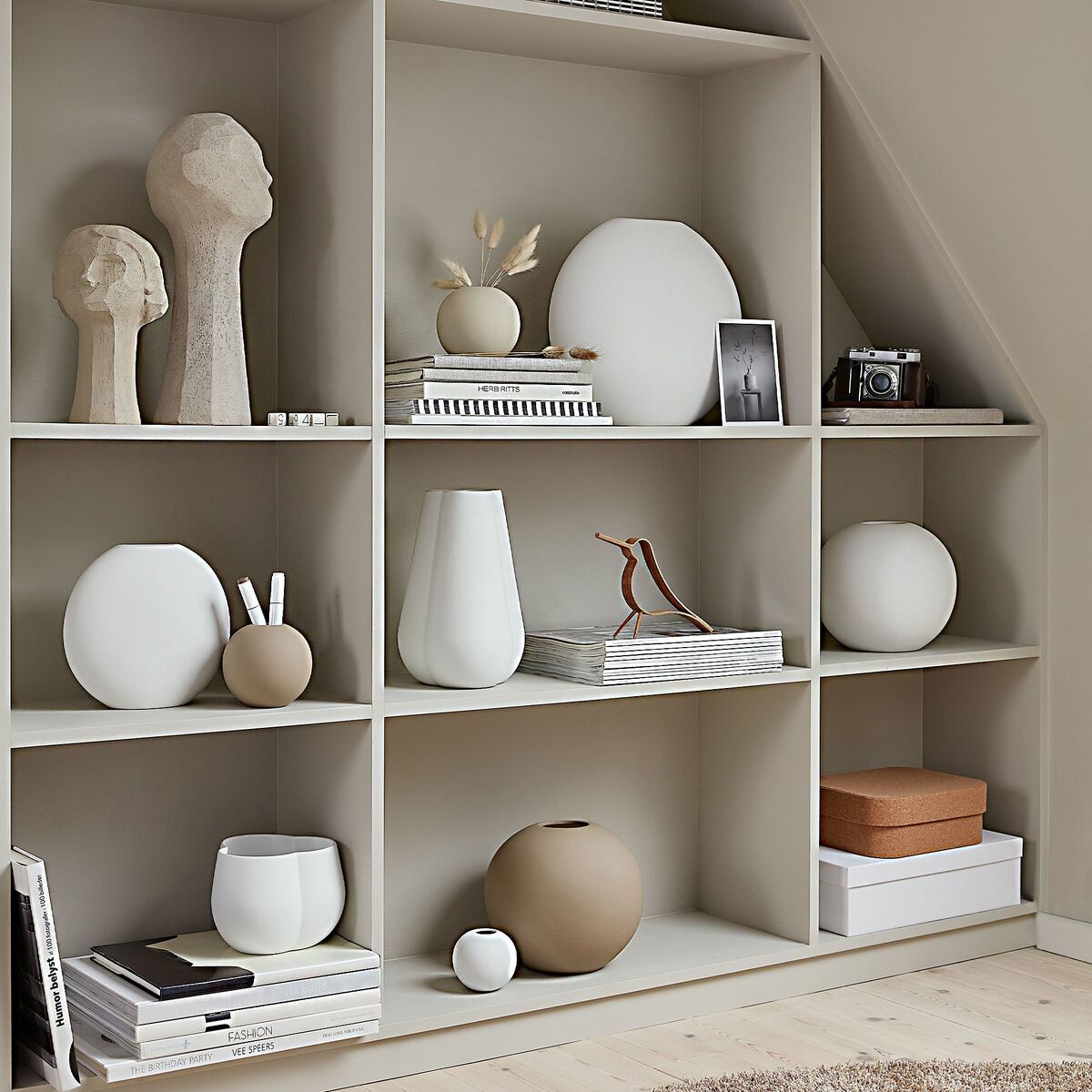 Ball vase, 20 cm, white