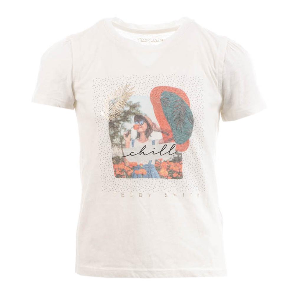 Teddy Smith T-shirt Blanc Fille Teddy Smith Patchy