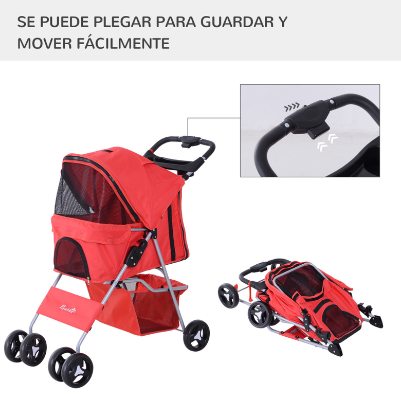 Carrinho de passeio dobrável para cães Pawhut