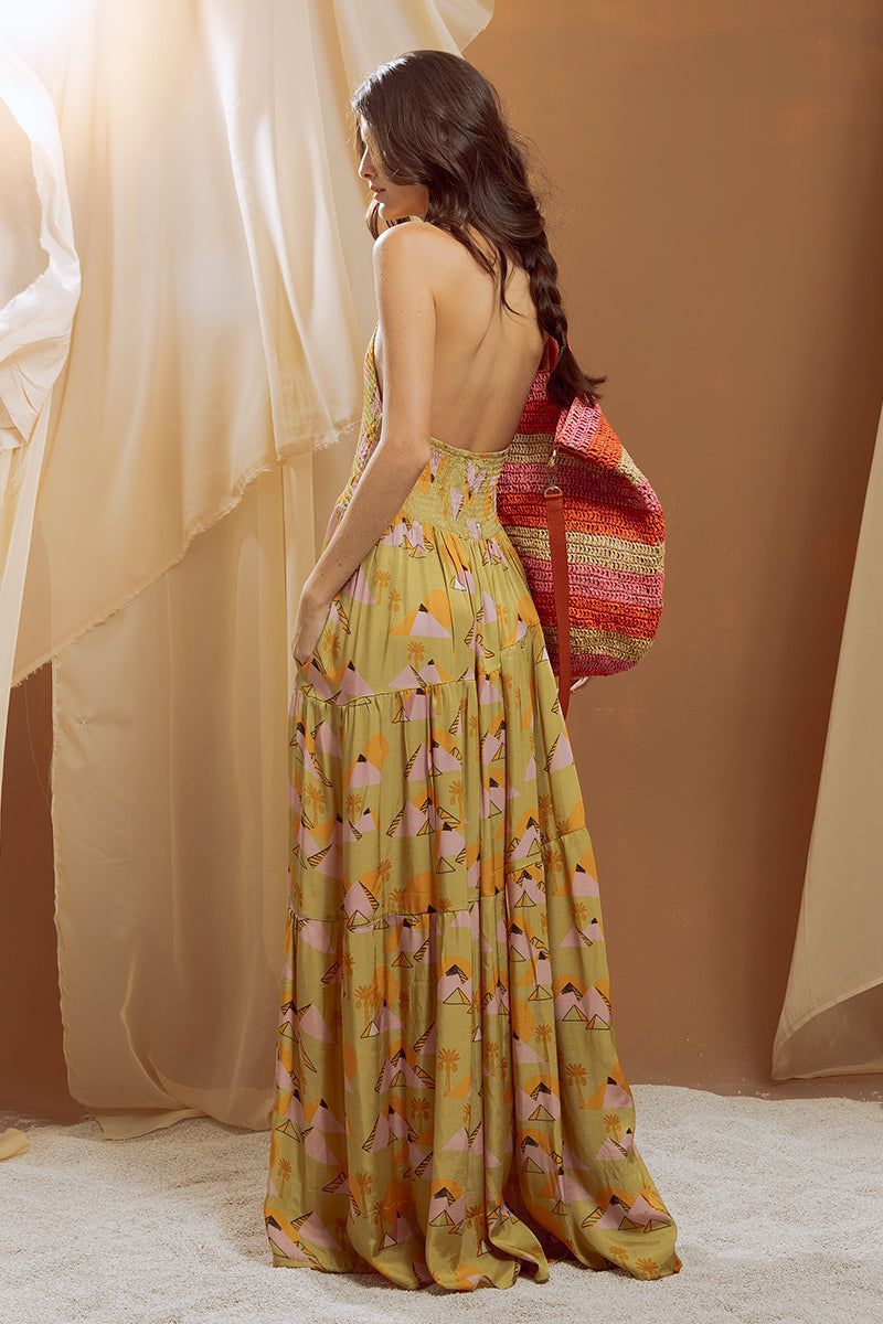 Robe à corsage élastiqué