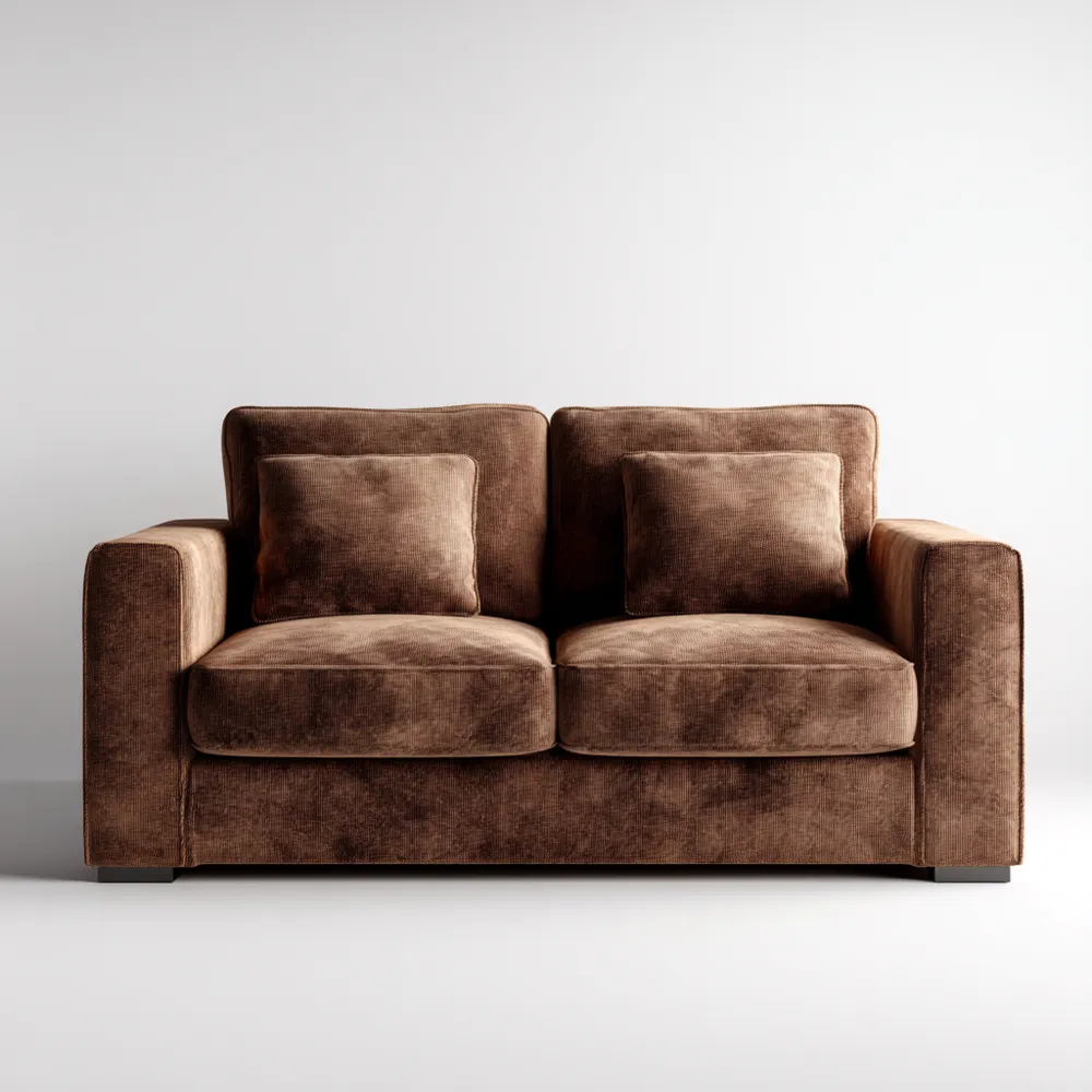 2-Sitzer-Sofa Samtstoff 150x85x75 cm – Braun – Modernes Design