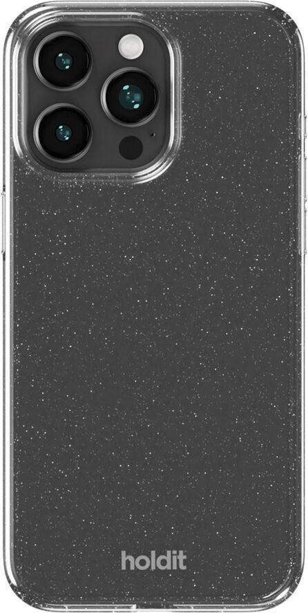 HoldIt Glitter Case iPhone 15 Pro Hvid